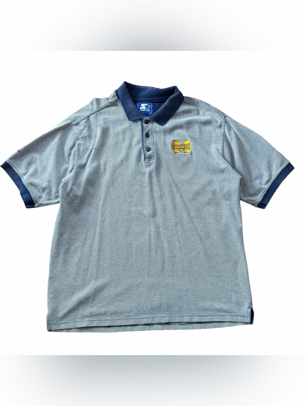 Vintage Starter Michigan Wolverines Shirt Mens XL Extra Large Cotton Blend Polo